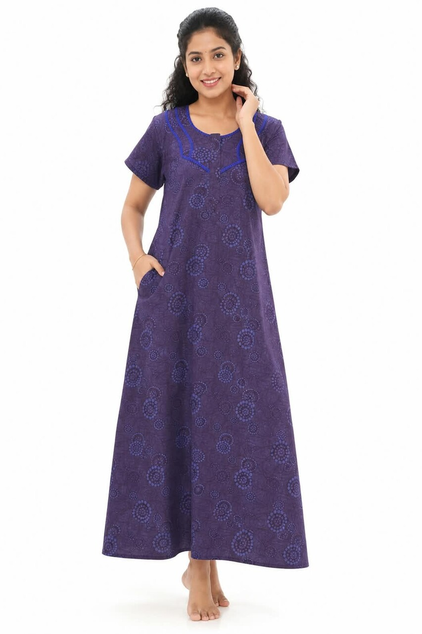 Violet Circle Printed Cotton Nightgown