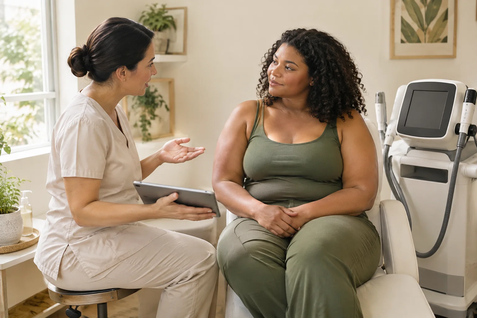 Professional consulting about a body treatment